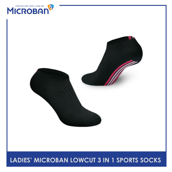 Microban VLSG0401 Ladies Thick Cotton Low Cut Sports Socks 3 pairs in a pack (4816094658665)