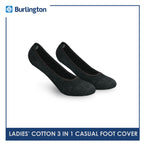 Burlington BLFCCG1 Ladies Cotton No Show Casual Socks 3 pairs in a pack (4357820219497)