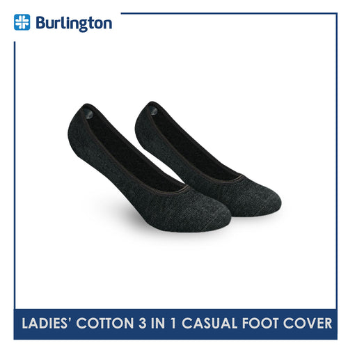 Burlington BLFCCG1 Ladies Cotton No Show Casual Socks 3 pairs in a pack (4357820219497)