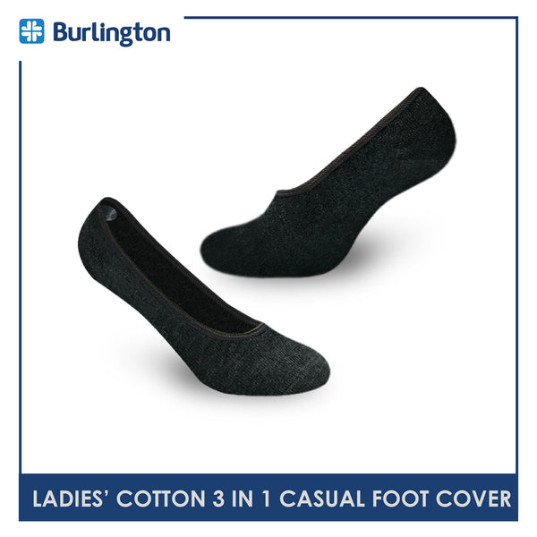 Burlington BLFCCG1 Ladies Cotton No Show Casual Socks 3 pairs in a pack (4357820219497)