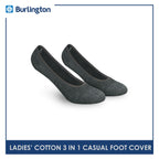 Burlington BLFCCG1 Ladies Cotton No Show Casual Socks 3 pairs in a pack (4357820219497)
