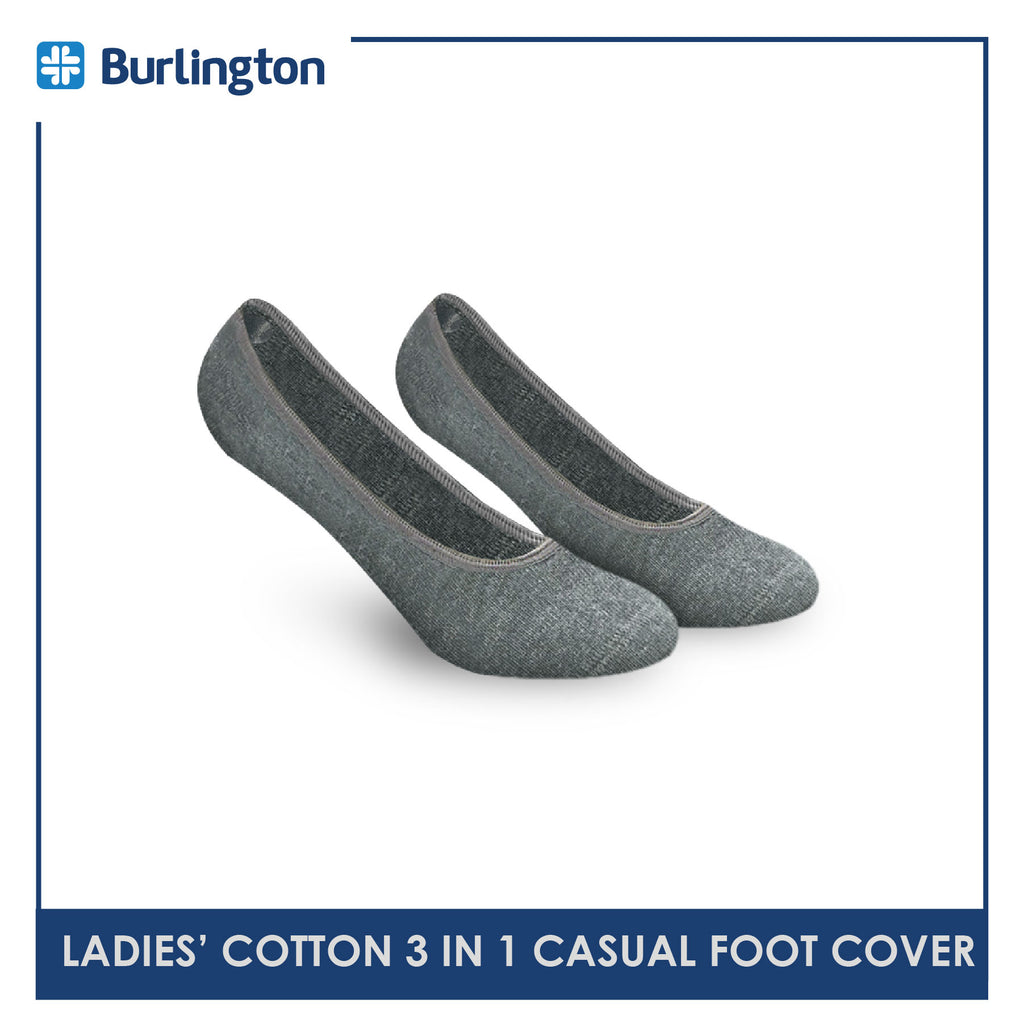 Burlington BLFCCG1 Ladies Cotton No Show Casual Socks 3 pairs in a pack (4357820219497)