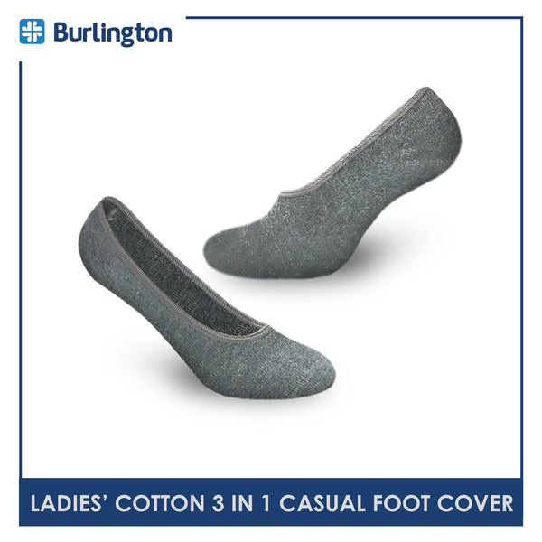 Burlington BLFCCG1 Ladies Cotton No Show Casual Socks 3 pairs in a pack (4357820219497)