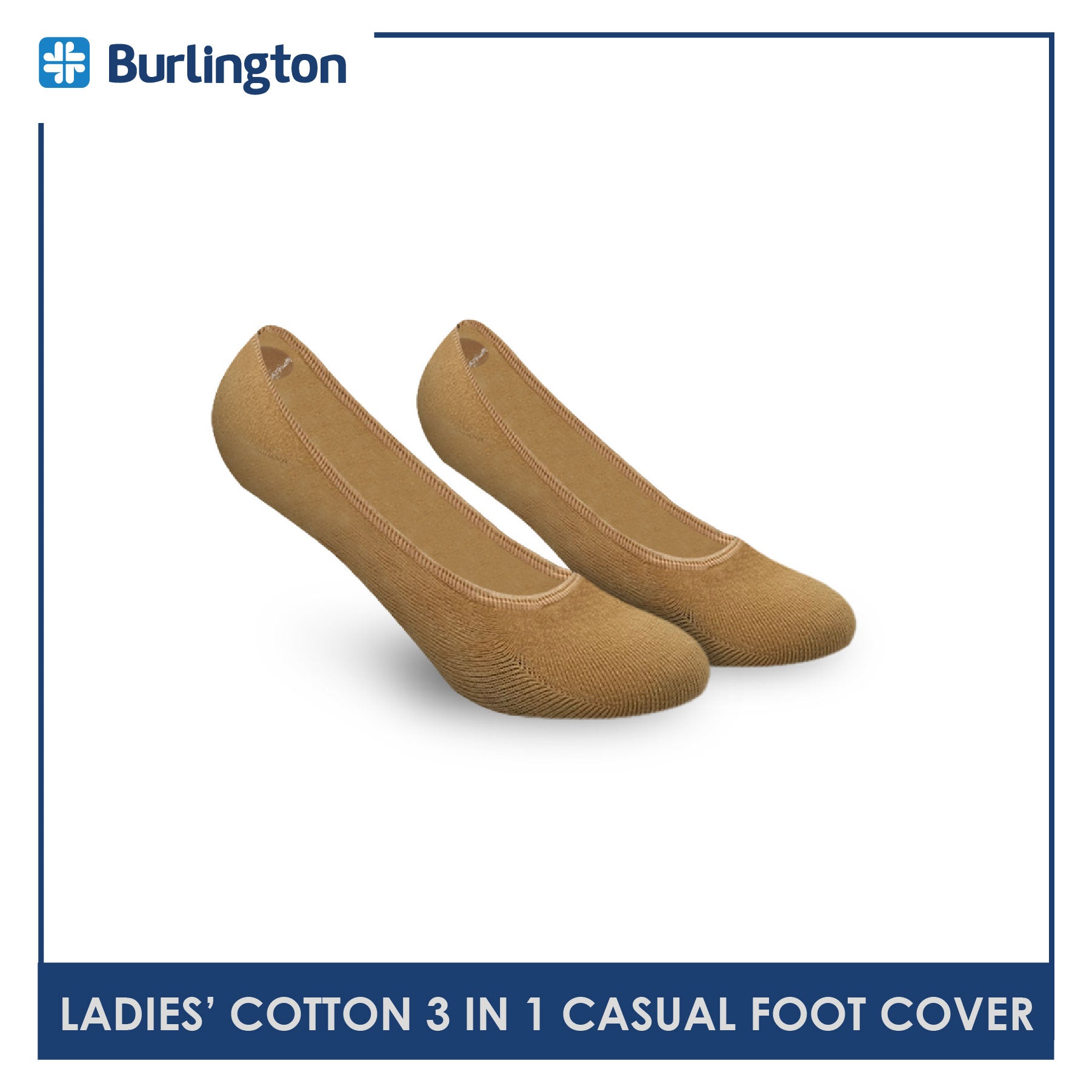 Burlington SNG91F Ladies Cotton No Show Casual Socks 3 pairs in a pack (4357866225769)