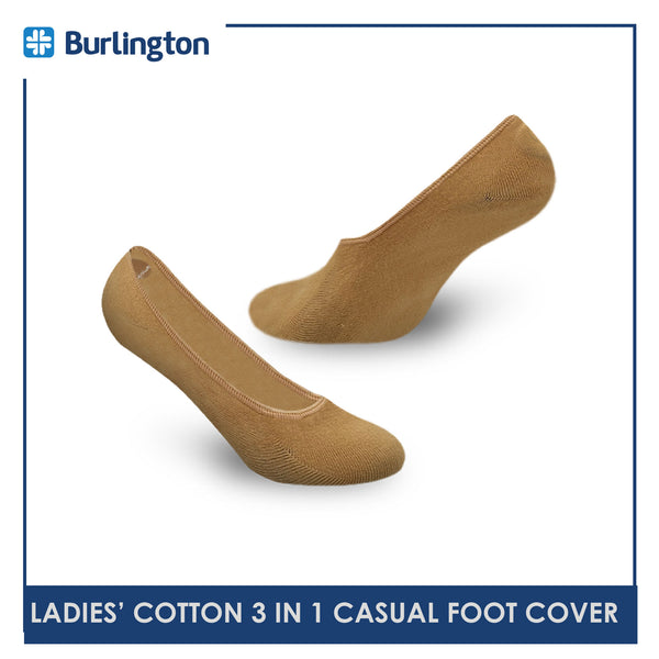 Burlington SNG91F Ladies Cotton No Show Casual Socks 3 pairs in a pack (4357866225769)