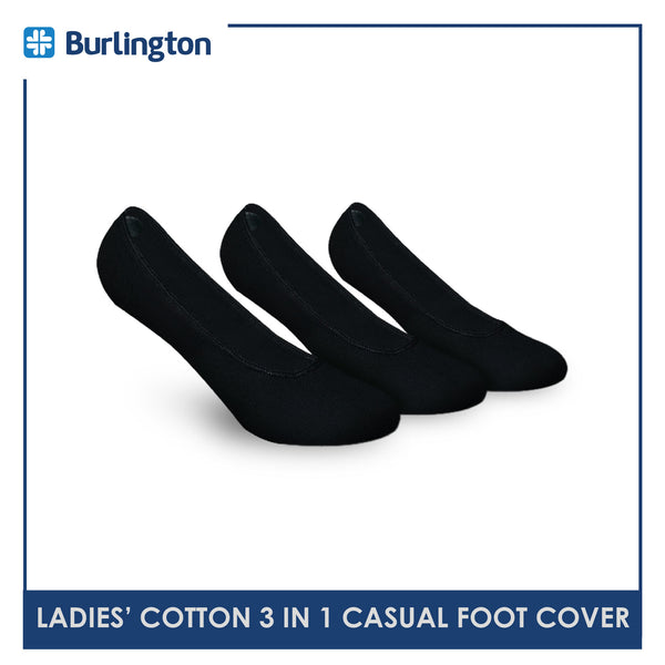 Burlington SNG91F Ladies Cotton No Show Casual Socks 3 pairs in a pack (4357866225769)
