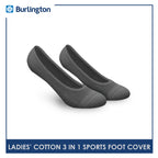 Burlington BLFCSG1G Ladies Cotton No Show Sports Socks with anti slip gel 3 pairs in a pack (4357830017129)