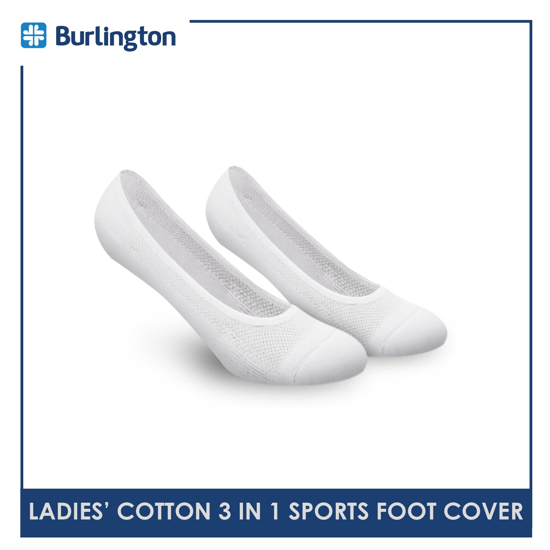 Burlington BLFCSG1G Ladies Cotton No Show Sports Socks with anti slip gel 3 pairs in a pack (4357830017129)