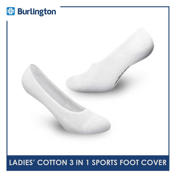 Burlington BLFCSG1G Ladies Cotton No Show Sports Socks with anti slip gel 3 pairs in a pack (4357830017129)