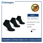 Burlington 5100 Children's Cotton Ankle Casual Socks 3 pairs in a pack (4357847220329)