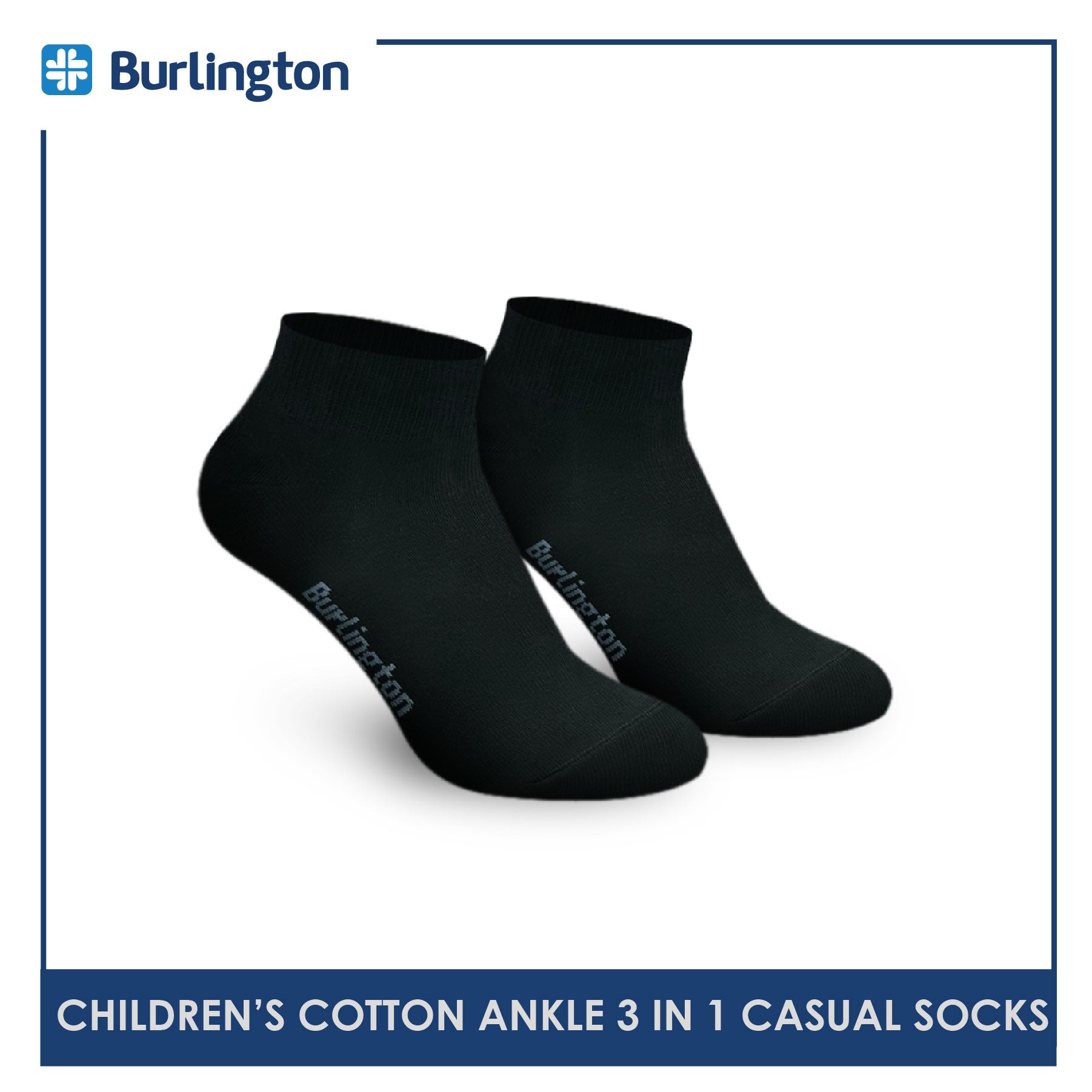 Burlington 5100 Children's Cotton Ankle Casual Socks 3 pairs in a pack (4357847220329)