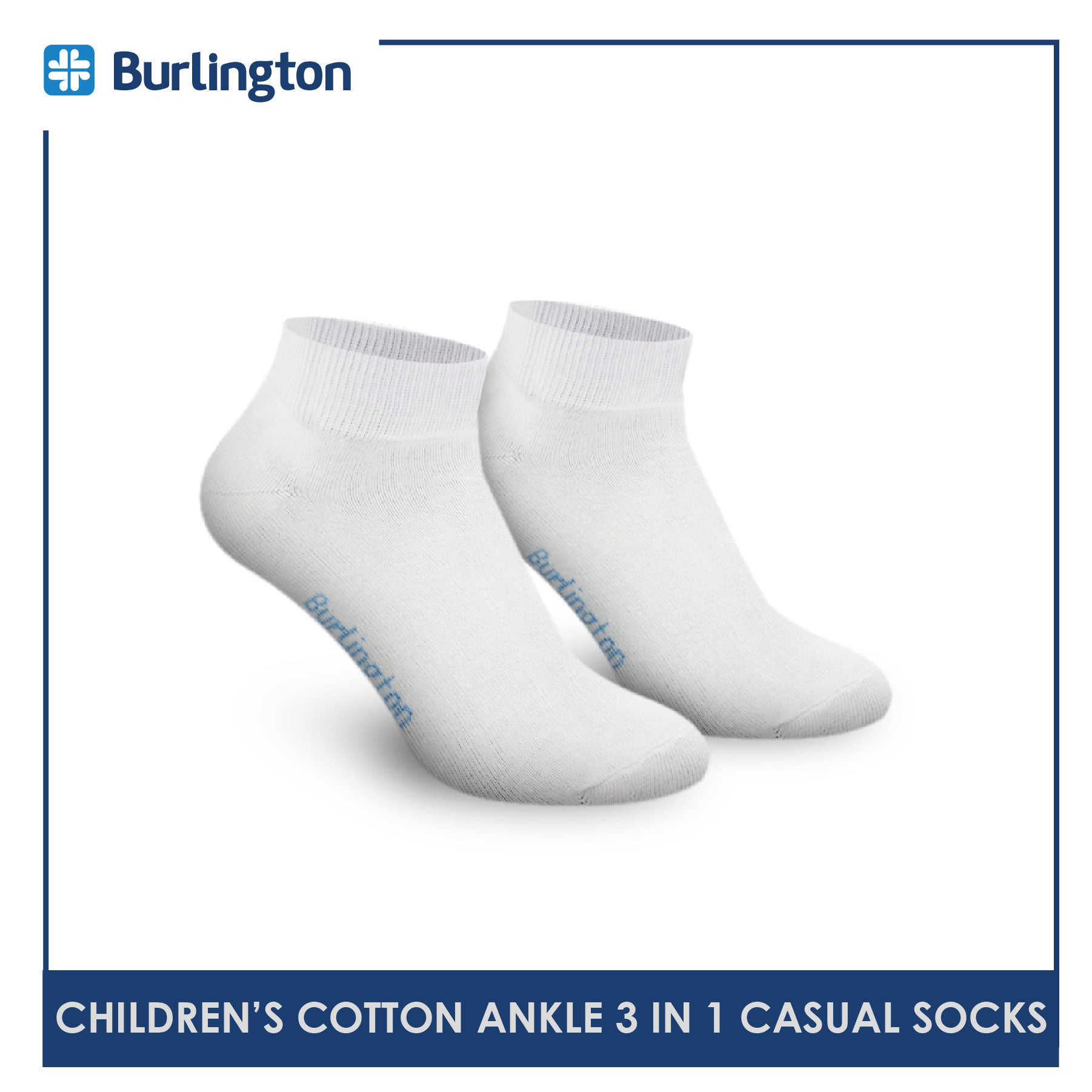 Burlington 5100 Children's Cotton Ankle Casual Socks 3 pairs in a pack (4357847220329)