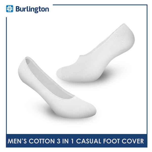 Burlington BMFCCG2 Men's Cotton No Show Casual Socks with anti slip gel 3 pairs in a pack (4368125067369)