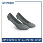 Burlington BMFCCG2 Men's Cotton No Show Casual Socks with anti slip gel 3 pairs in a pack (4368125067369)