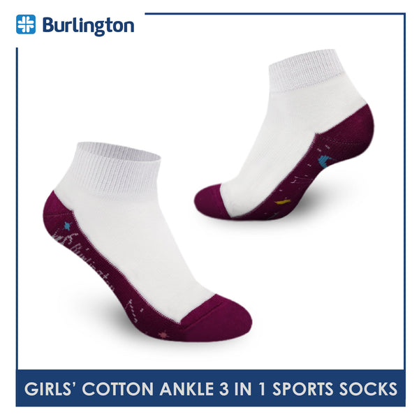 Burlington BGSKG17 Children's Thick Cotton Ankle Sports Socks 3 pairs in a pack (4786449645673)