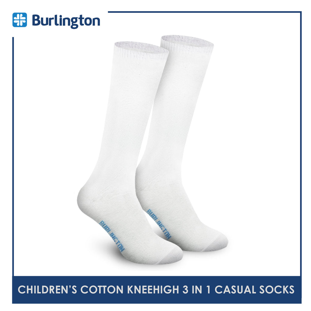 Burlington 5605GP Children's Cotton Knee High Casual Socks 3 pairs in a pack (4369724964969)