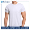 Burlington Men's Round Neck Shirt Plain Cotton Tee GTMSR1