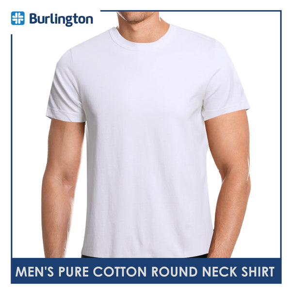 Burlington Men's Round Neck Shirt Plain Cotton Tee GTMSR1 (4373373812841)