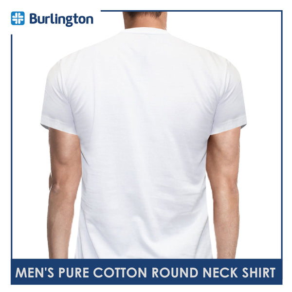 Burlington Men's Round Neck Shirt Plain Cotton Tee GTMSR1 (4373373812841)