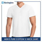 Burlington Men's Round Neck Shirt Plain White Cotton Tshirt GTMSV1 (4357865570409)