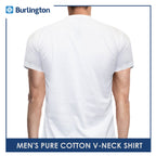 Burlington Men's Round Neck Shirt Plain White Cotton Tshirt GTMSV1 (4357865570409)