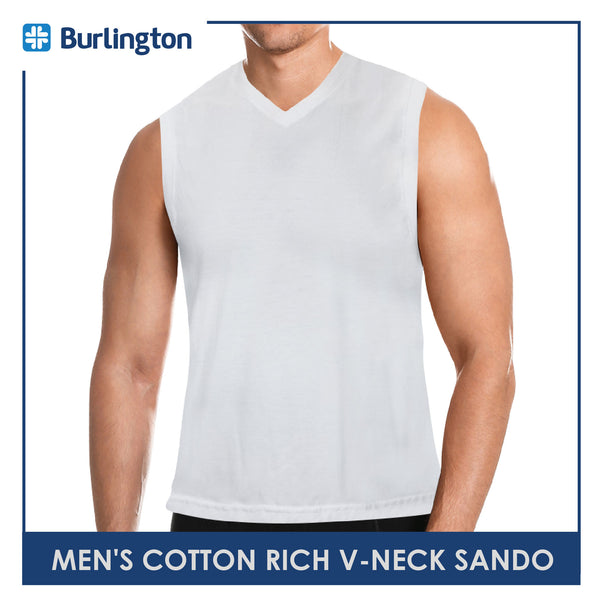 Burlington GTMSV2 Men's Cotton Rich V-Neck Sando 1pc (4794318192745)