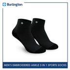 Burlington BMKSEG13 Men's Thick Cotton Ankle Sports Socks 3 pairs in a pack (4769465073769)