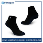 Burlington BMKSEG13 Men's Thick Cotton Ankle Sports Socks 3 pairs in a pack (4769465073769)
