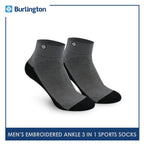 Burlington BMKSEG13 Men's Thick Cotton Ankle Sports Socks 3 pairs in a pack (4769465073769)