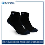 Burlington BMKSEG13 Men's Thick Cotton Ankle Sports Socks 3 pairs in a pack (4769465073769)