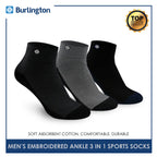 Burlington BMKSEG13 Men's Thick Cotton Ankle Sports Socks 3 pairs in a pack (4769465073769)