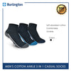 Burlington Men's Cotton Lite Casual Ankle Socks 3 pairs in a pack BMCKG24