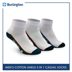 Burlington BMCKG24 Men's Cotton Ankle Casual Socks 3 pairs in a pack (4768515719273)