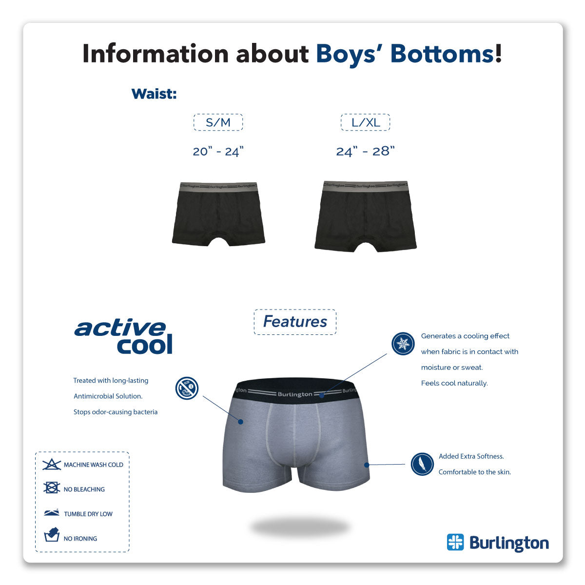 Burlington Men's Seamless Boxer Brief 3 pieces in a pack GTMBBG17