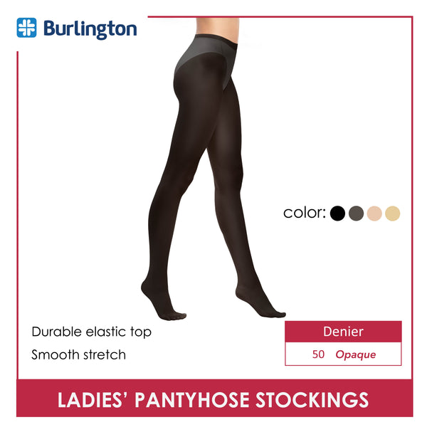 Burlington Ladies’ Full Support Smooth Stretch Pantyhose Stockings 50 Denier 1 pair BSP50