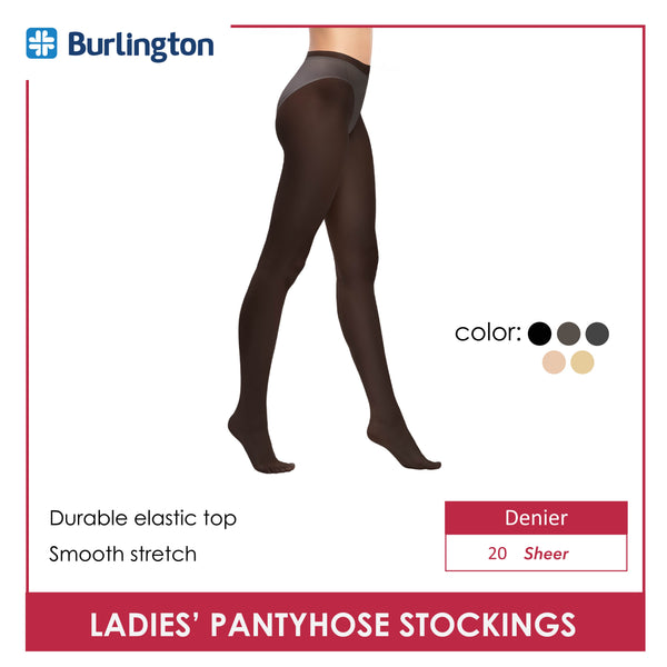 Burlington Ladies’ Light Support Smooth Stretch Pantyhose Stockings 20 Denier 1 pair BSPN20