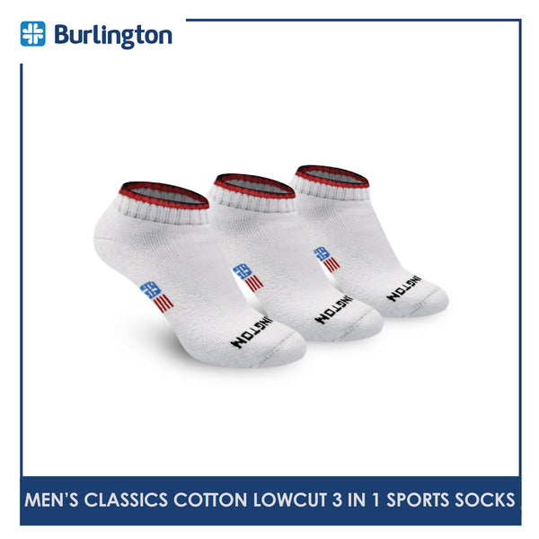 Burlington Classics BMSG0401 Men's Thick Cotton Low Cut Sports Socks 3 pairs in a pack (4823231135849)