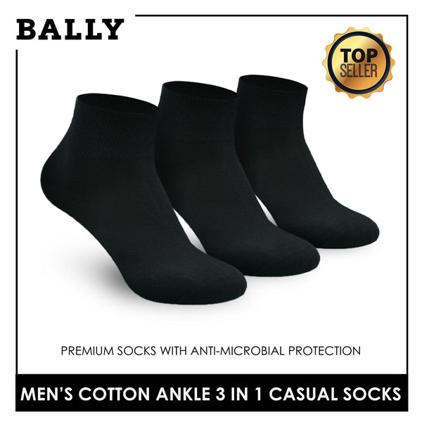 Bally YMCKG142-1 Men's Cotton Ankle Casual Premium Socks 3 pairs in a pack (4568916492393)