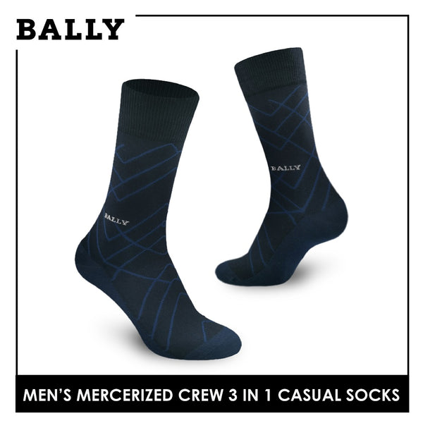Bally YMMKG6 Men's Mercerized Crew Casual Socks 3 pairs in a pack (4776208990313)
