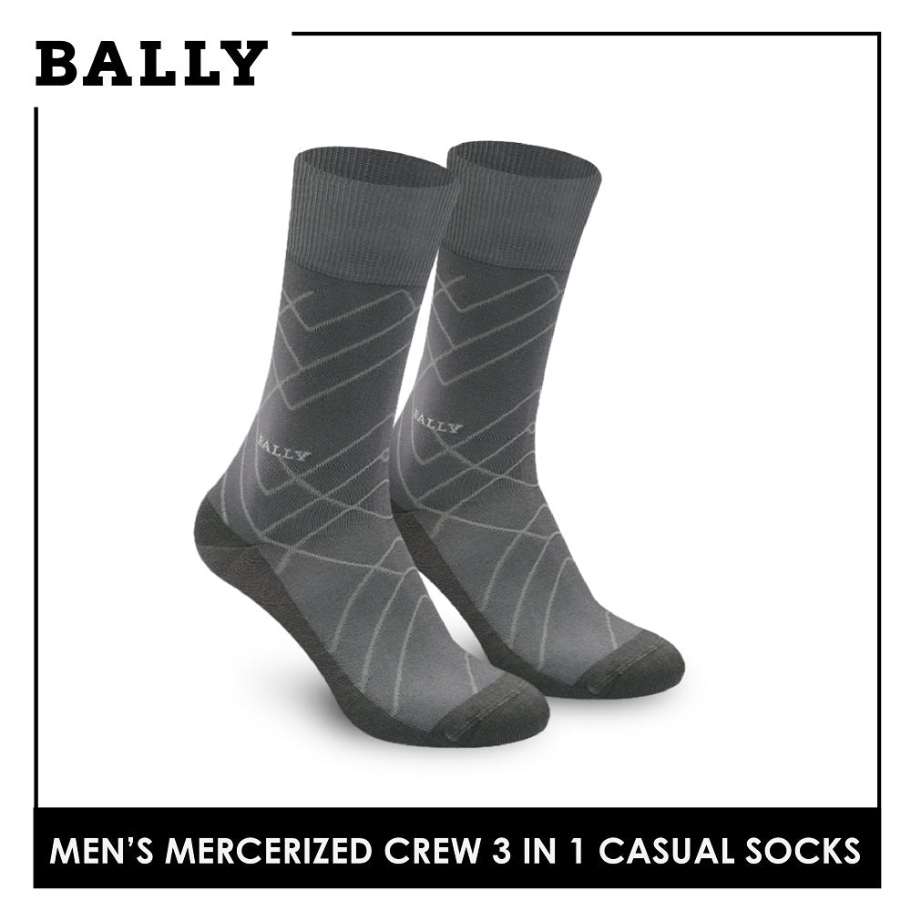 Bally YMMKG6 Men's Mercerized Crew Casual Socks 3 pairs in a pack (4776208990313)