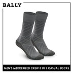 Bally YMMKG6 Men's Mercerized Crew Casual Socks 3 pairs in a pack (4776208990313)