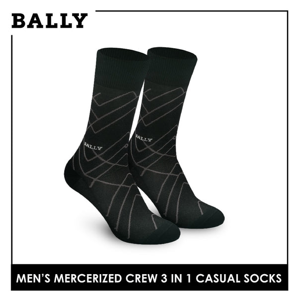 Bally YMMKG6 Men's Mercerized Crew Casual Socks 3 pairs in a pack (4776208990313)