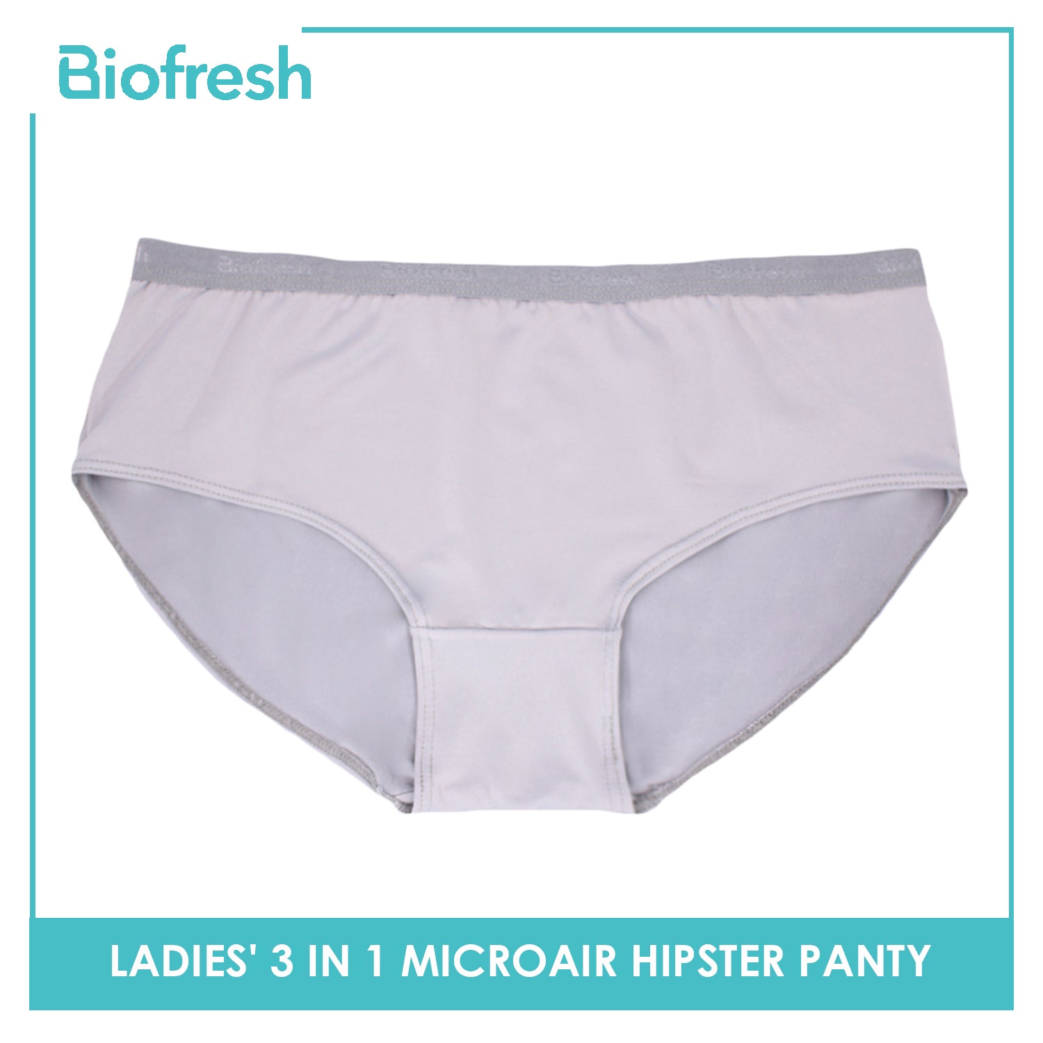 Biofresh Ladies' Antimicrobial Cotton Hipster Panty 3 pieces in a