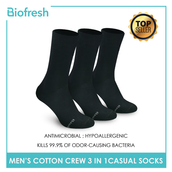 Biofresh RMCKG9 Men's Cotton Crew Casual Socks 3 pairs in a pack (4369872781417)