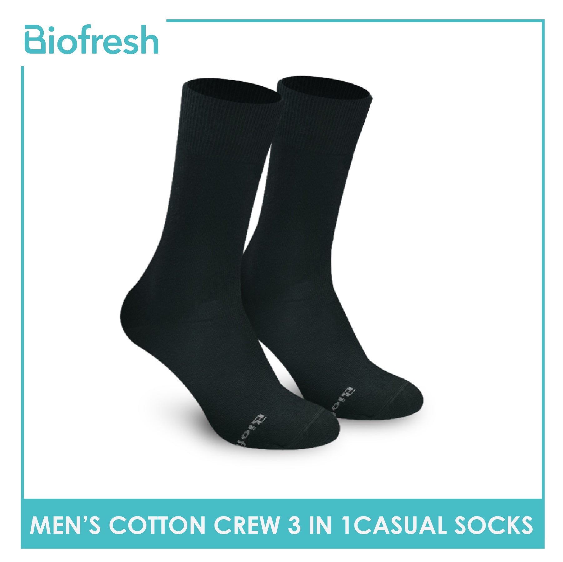 Biofresh RMCKG9 Men's Cotton Crew Casual Socks 3 pairs in a pack (4369872781417)
