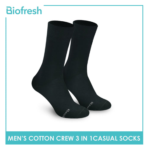 Biofresh RMCKG9 Men's Cotton Crew Casual Socks 3 pairs in a pack (4369872781417)