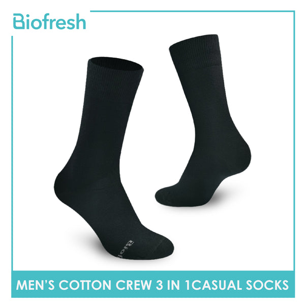 Biofresh RMCKG9 Men's Cotton Crew Casual Socks 3 pairs in a pack (4369872781417)