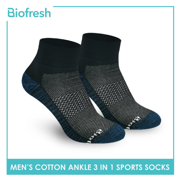 Biofresh RMSKG22 Men's Thick Cotton Ankle Sports Socks 3 pairs in a pack (4374360621161)