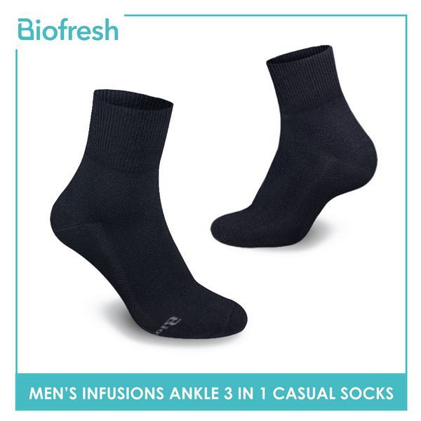 Biofresh Infusion RMCKG11 Men's Cotton Ankle Casual Socks 3-in-1 Pack (4758549299305)