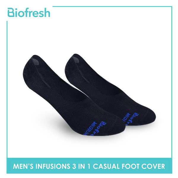 Biofresh Infusion RMFCG2 Men's Cotton No Show Casual Socks 3-in-1 Pack (4758553624681)